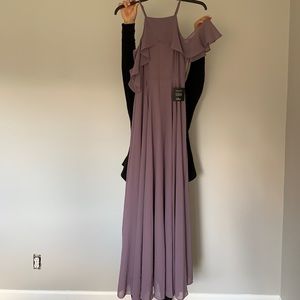 Lulu’s lavender off the shoulder maxi dress, NWT